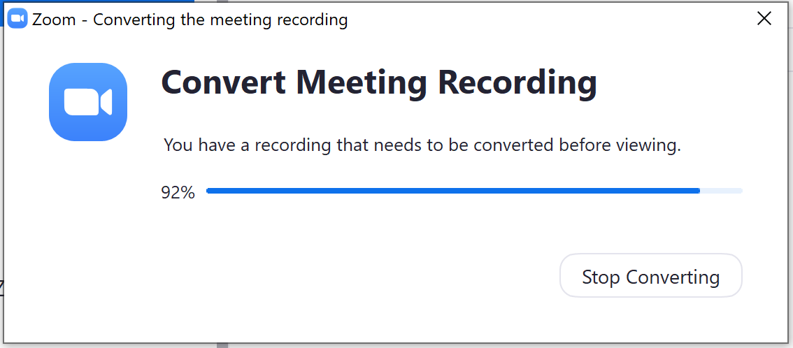 Zoom Convert Recording